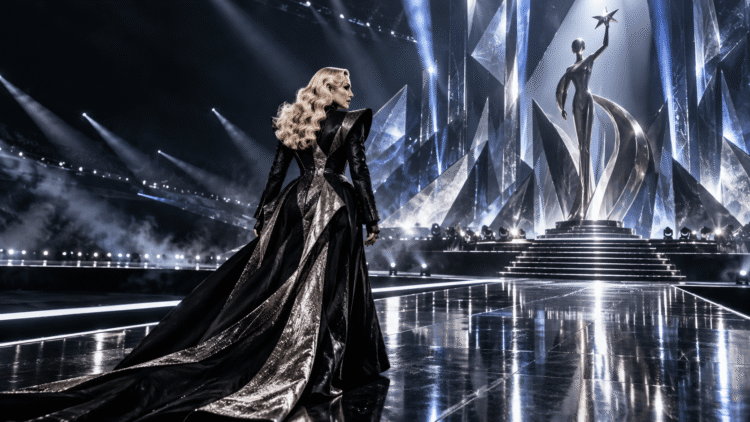 Editorial illustration of Madonna returning to open a major music awards show