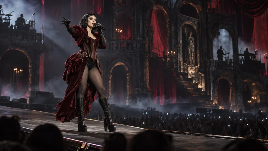 Lady Gaga appearing at a public event during her Mayhem era