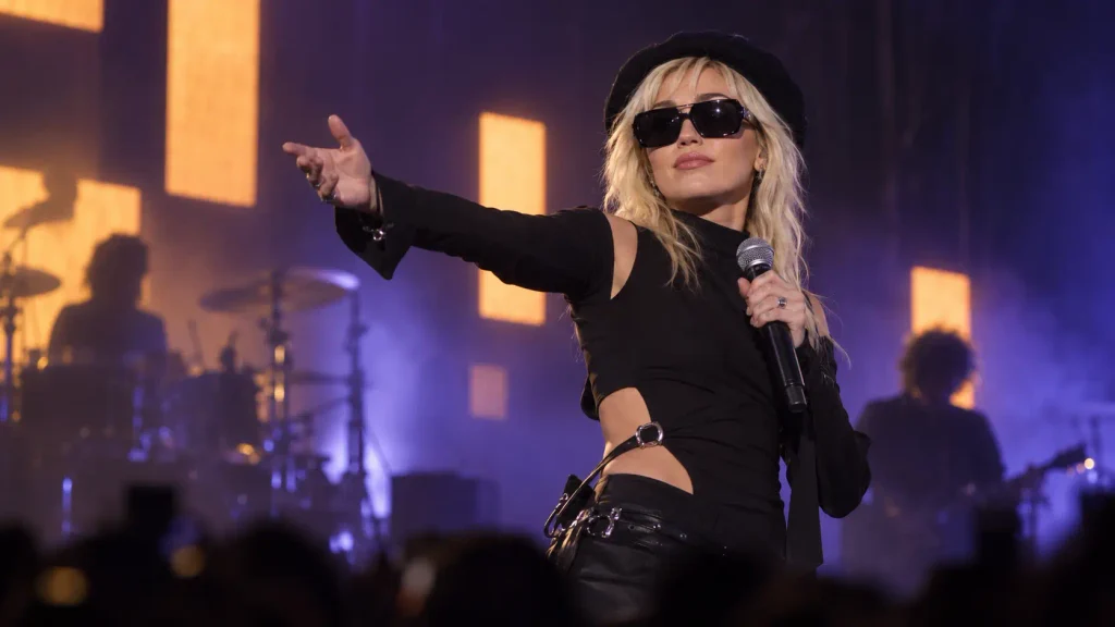 Miley Cyrus performing at Corona Capital festival in Mexico City in 2022