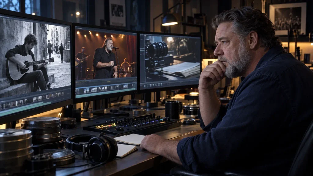 Official artwork for Russell Crowe’s documentary What Love Builds